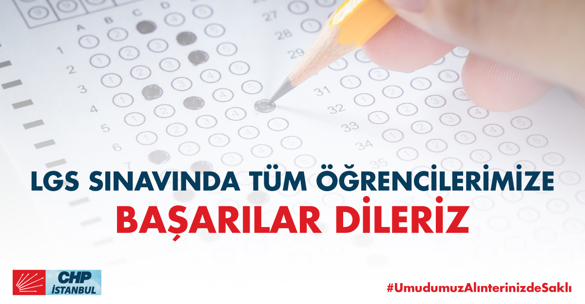 LGS sınavına girecek tüm öğrencilerimize hayallerine ve hedeflerine ulaşacakları sağlıklı bir gelecek ve başarılar dileriz.
#UmudumuzAlınterinizdeSaklı