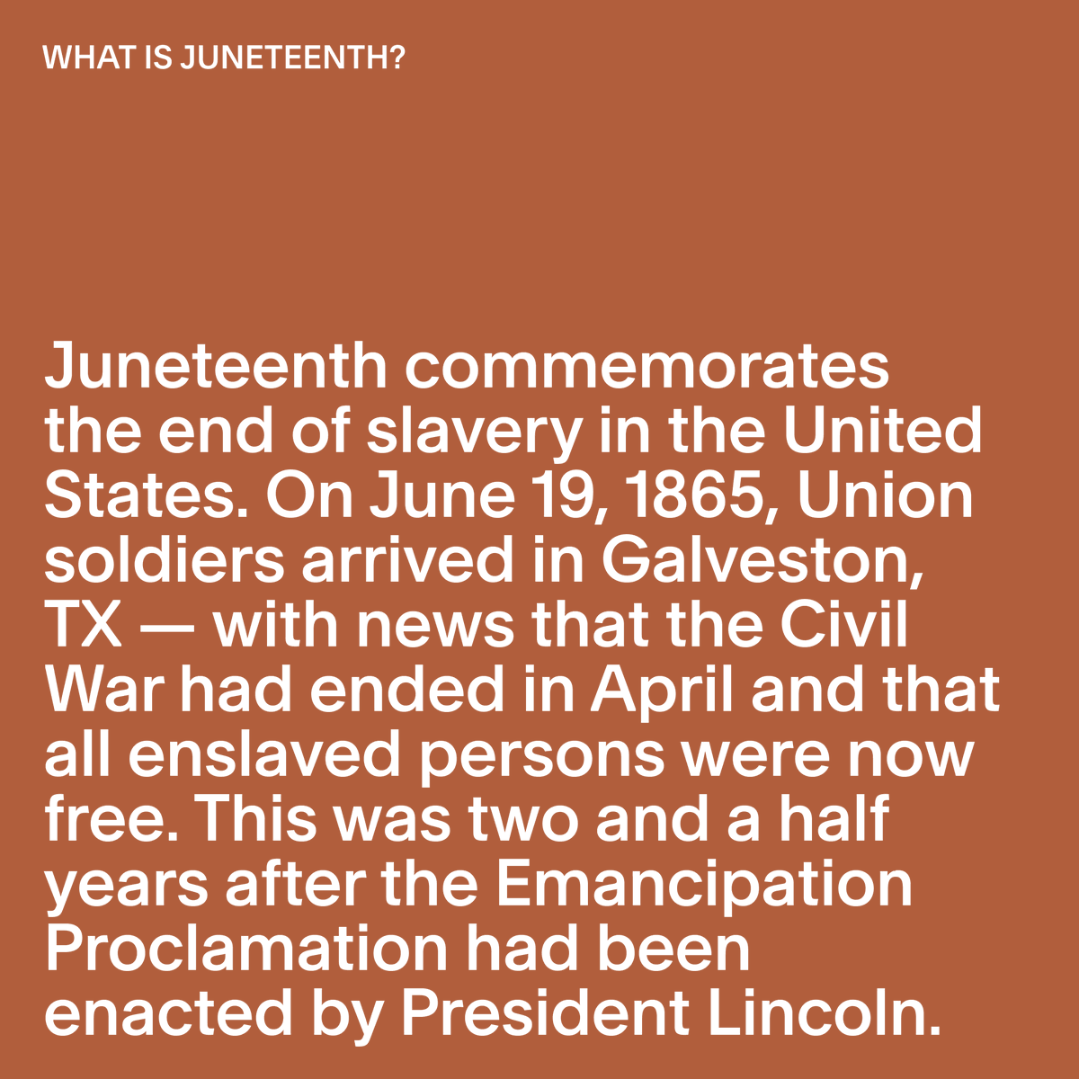 squarespace's tweet photo. (1/2) Today is #Juneteenth: the oldest national commemoration of the end of slavery. With help from illustrator, designer and customer @briabydesign, swipe through for a brief history of the holiday and its importance ⬇️ https://t.co/TgafM0e1mi