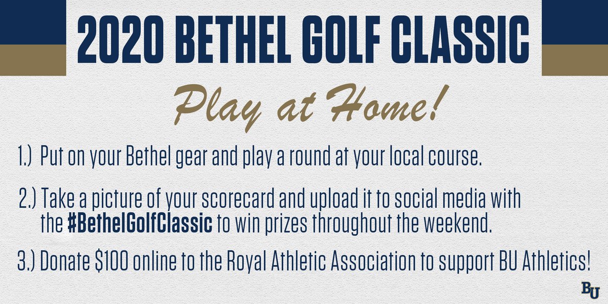 Don't forget if you aren't with us at North Oaks this weekend you can still be a part of the #BethelGolfClassic!