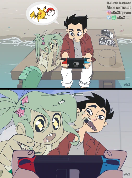 Gaming time ??
#thelittletrashmaid #trashmaid #mermaid #savetheplanet
The Little Trashmaid on Webtoon https://t.co/4nzRfqDCCU
Pokemon belongs to Nintendo/Gamefreak Inc.
Switch belongs to Nintendo 