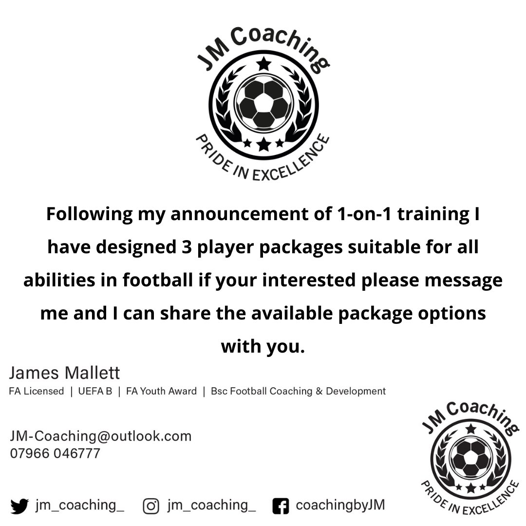 JM_Coaching_'s tweet photo. Please Retweet 🙌🏻❤️⚽️ #football #coaching #development #workhardplayhard #raiseyourgame #JMCoaching #PrideinExcellence https://t.co/tNjhvvwdEr
