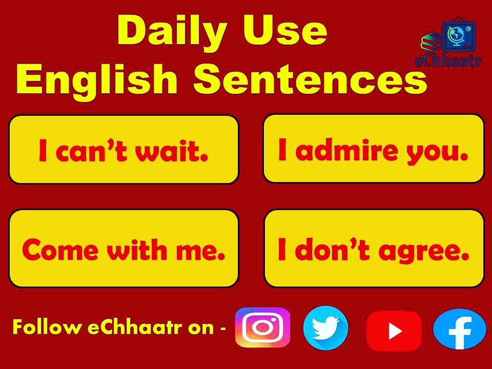 Daily use short English sentences
