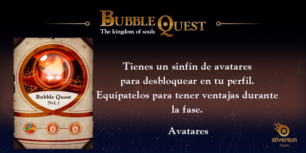 BubbleQuestTKOS's tweet photo. In #BubbleQuest you have many avatars to unlock on your profile. 
Equip them to have advantages during the  stages.

#BubbleQuest #IndieGame #IndieDev #IndieRPG #SilversunStudio https://t.co/oMV8rXOwm7