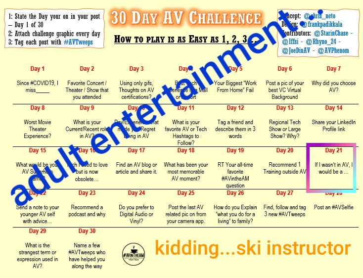 NoelOnTech's tweet image. Day 22 #AVtweeps #30DayAVChallenge always pay attention.