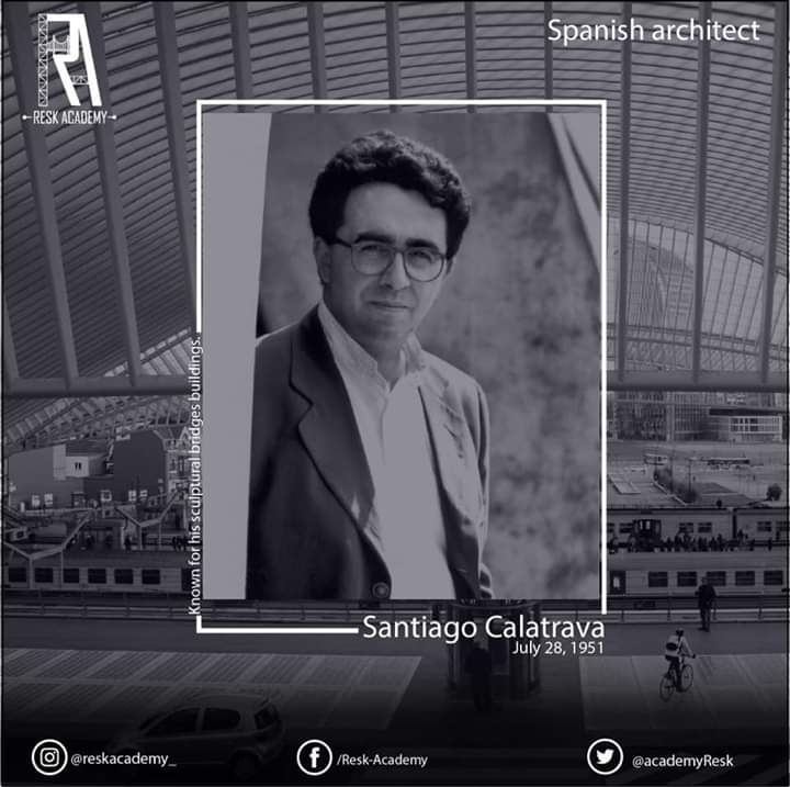 AcademyResk's tweet photo. النهاردة معانا موسوعة معمارية متحركة سانتيغو كالاترافا⁦🏛️⁩
🛑هو مهندس معمارى ونحات اسبانى له عده مكاتب و مكتبه الرئيسى فى زيورخ
ولد فى28 يوليو1951 فى بلنسيا باسبانيا كان عضو فى الاكاديمية الملكية السويدية للعلوم الهندسية
لمعلومات اكتر 👇
https://t.co/uTxfSyxnHP
#RESK_Academy https://t.co/BhULU2dXCb