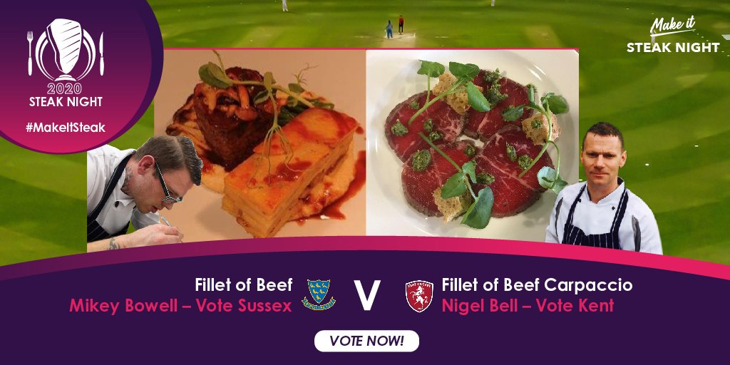 An amazing 2020 #makeitsteak cricket match supporting #farmers and using #quality #british #beef to prodice the finest #steaknight experiences

<a href="/BowellMikey/">Mikey Biz</a> <a href="/SussexCCC/">Sussex Cricket</a> v <a href="/nigelbe13141925/">nigel bell</a> <a href="/KentCricket/">Kent Cricket</a>

Please go and vote ❎ for your team or favourite dish <a href="/qsm_beeflamb/">QSM Beef and Lamb</a> &amp; #RT