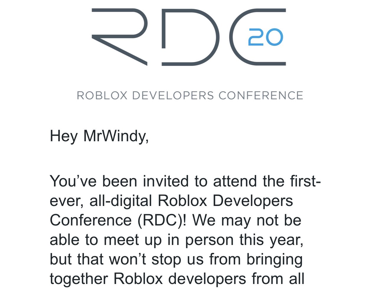 Andrew Mrwindy Willeitner On Twitter Looks Like The First Wave Of Rdc Tickets Just Went Out It S Sad We Can T Meet In Person But I Hope We Still Have Fun With Major - meet the dev roblox