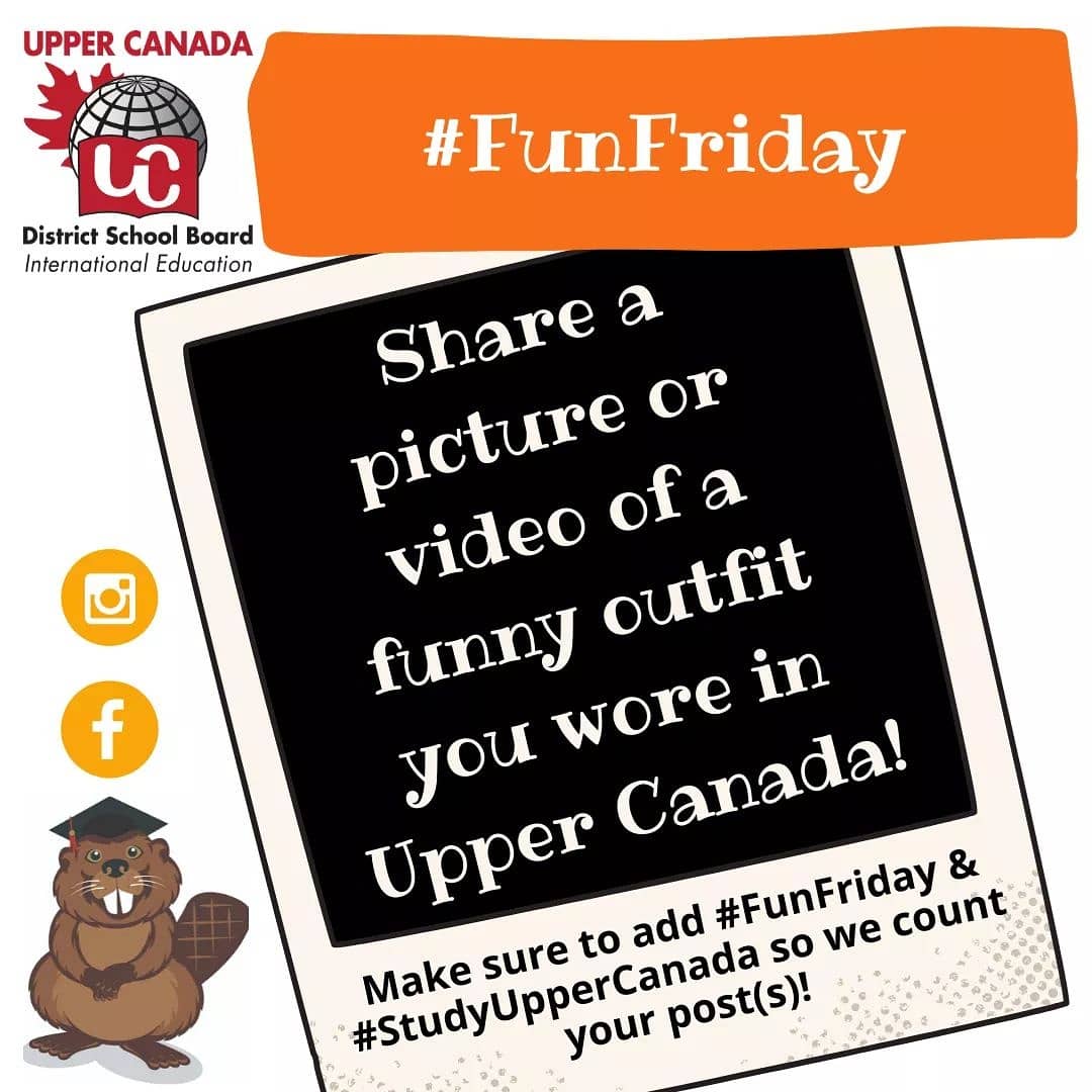 StudyUpperCan's tweet image. It's #FunFriday!
Share a picture or video of a funny outfit you wore in Upper Canada!

Earn up to 3 chances to win if you:
Share on Facebook, Instagram, and Email international@uclc.ca

THANK-YOU &amp;amp; GOOD LUCK!