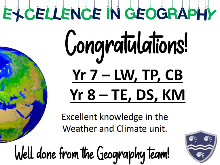 DVHS_Geog's tweet photo. Well done to LW, TP and CB in Yr 7 and TE, DS and KM in Yr 8!  #teamvale https://t.co/yAPKPWd9T7