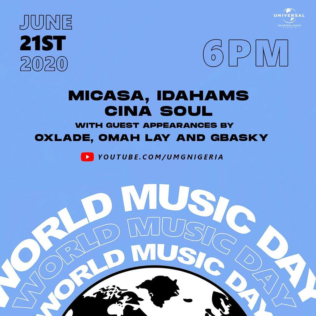 Blvckdeity's tweet photo. We Up on Sunday - June 21st ||
World Music day with @umgnigeria
#StayOnTheFreQuency
#WorldMusicDay
#umgngxworldmusicday https://t.co/Nh1tPR91kt