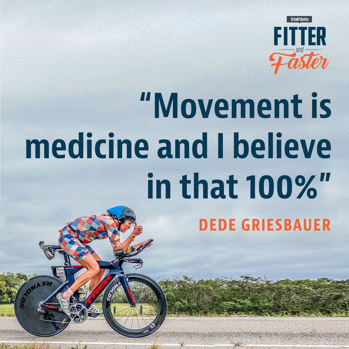 TriathleteMag's tweet photo. Getting older doesn't have to mean getting slower—check out episode 3 of our podcast, Fitter &amp; Faster, to hear how Ironman champ @dedegriesbauer stays fit and fast, despite being just a few months from her 50th birthday. Listen to the episode in full here: https://t.co/tLc4WfHnem https://t.co/qxlR4fI1HS
