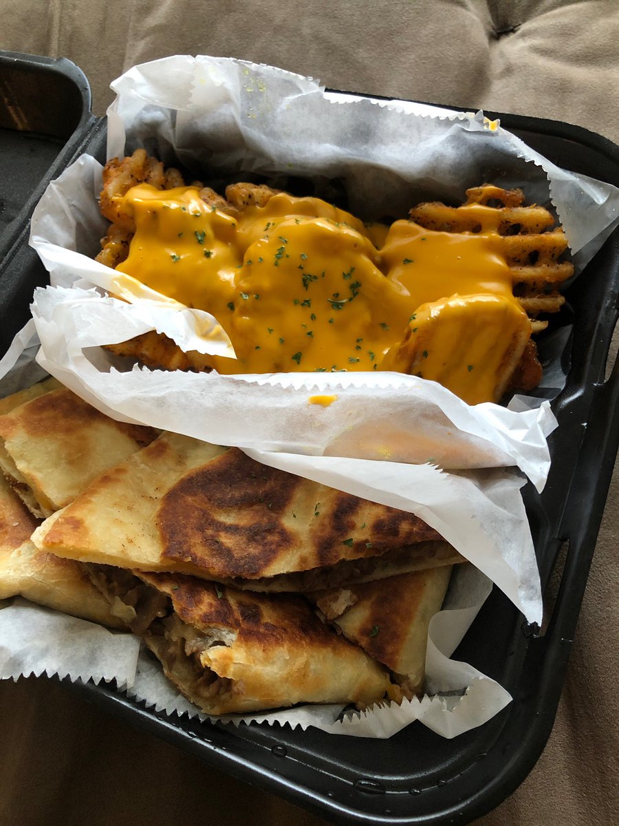 Steak Quesadilla with Cheese Fries