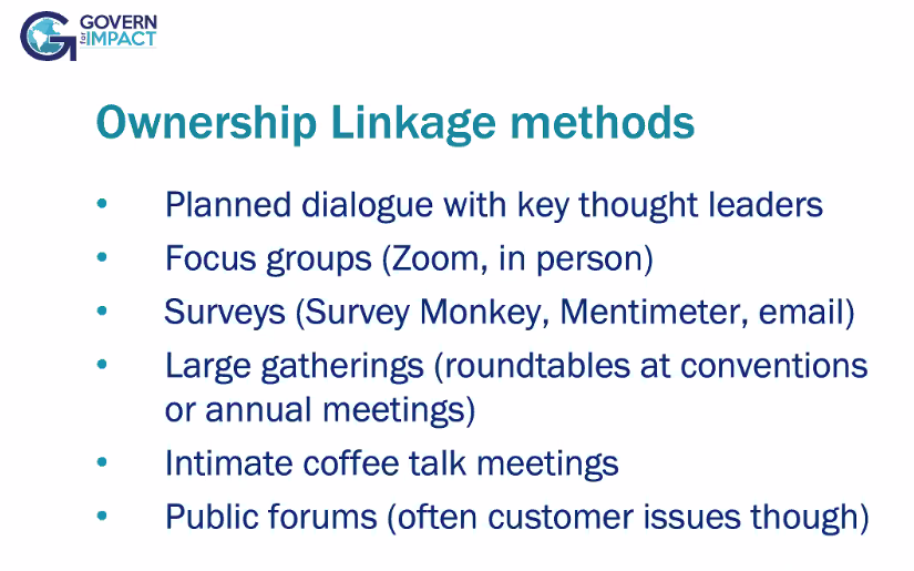 YoungGovPros's tweet photo. Accountable leadership means actively engaging with your owners and there are many methods boards can use. Great session with Joseph Inskeep from @governancecoach! #Govern2020 https://t.co/7X8Gq7iGci