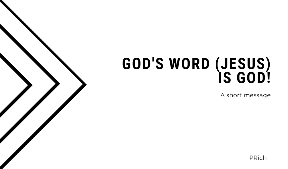 When I realized, whiles on campus, that a lot of people try to understand the word of God intellectually, reasonably or grammatically, I stopped arguing.Your acknowledgement that the WORD OF GOD is GOD, will set the stage for you in your understanding of God. 1/9