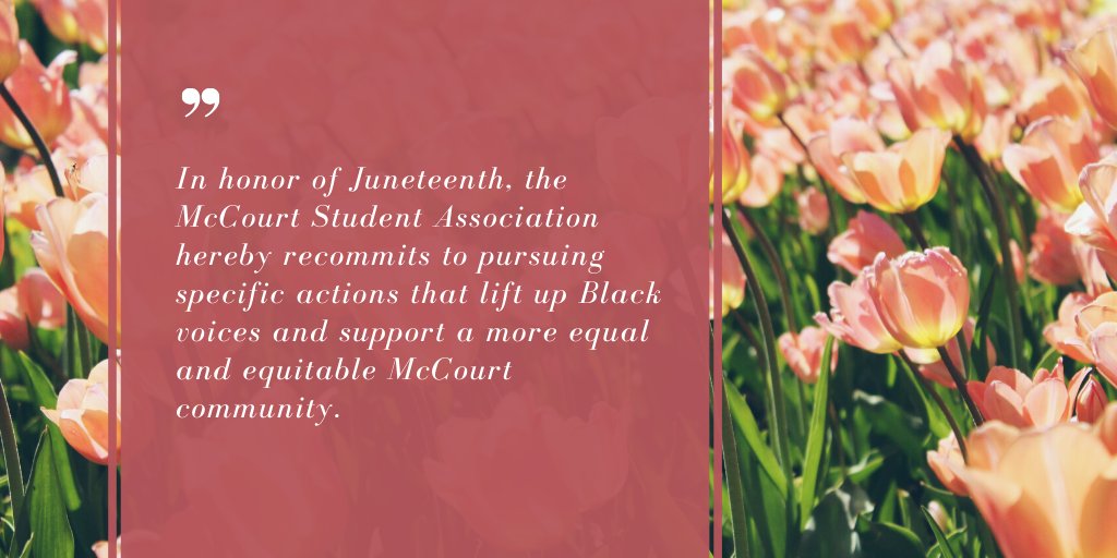 As a diverse organization serving the McCourt community - one comprised of members from a multitude of ethnic, religious and racial backgrounds - MSA remains committed to fostering a more inclusive environment.
facebook.com/12540272417145… #JuneteenthDay #BlackLivesMatter