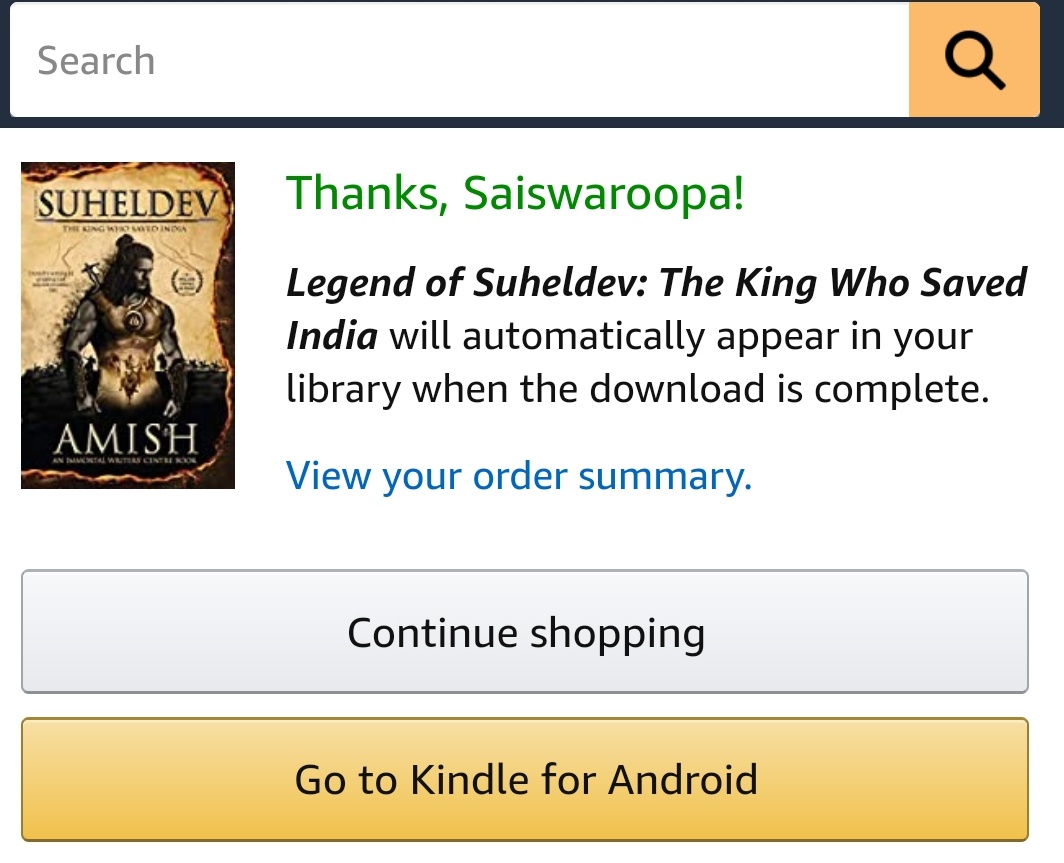 My Kindle welcomes the King who saved India. So looking forward to read it. Congratulations  @authoramish