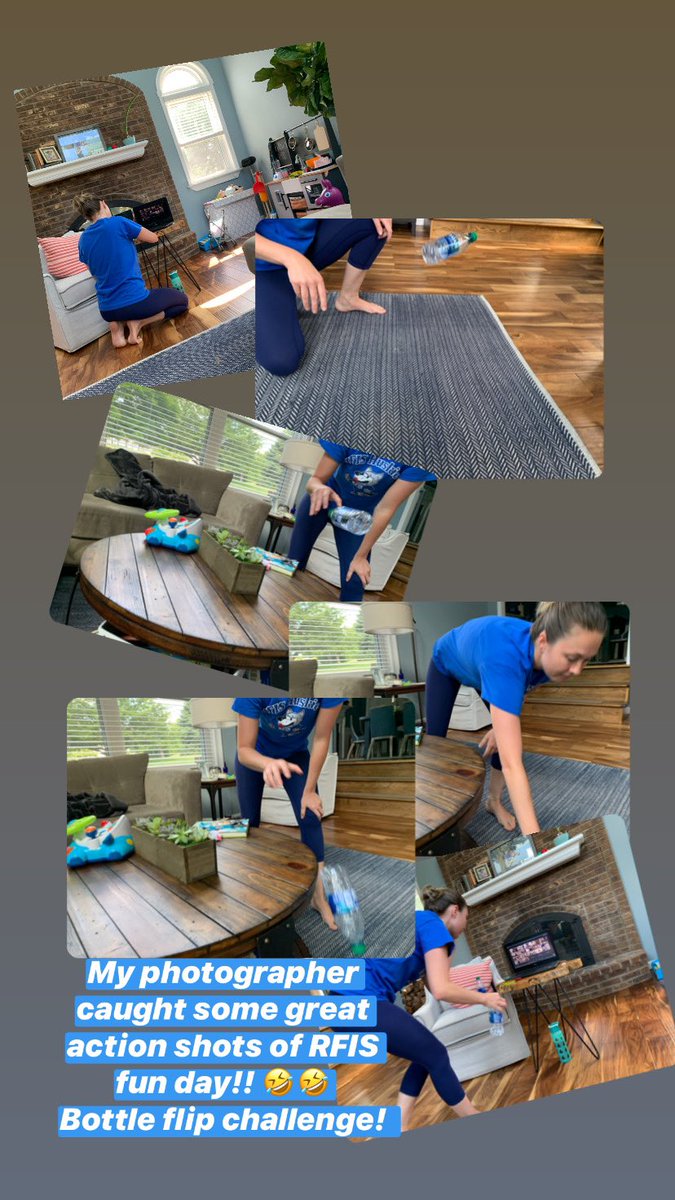Shannon_Brace's tweet photo. RFIS Fun Day was a success for 5A students and teachers! So glad my 2 year old photographer was there to capture the fun! @FlemRarSchools @RFIShuskies #virtualfunday #bottleflip https://t.co/HsfsFGLpOH