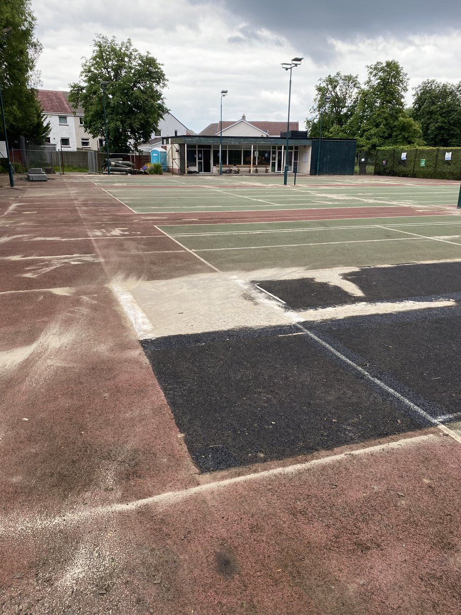 keithjoss's tweet photo. Court replacement underway @ClubLenzie 🎾🎾🎾 https://t.co/OH3PK69noz