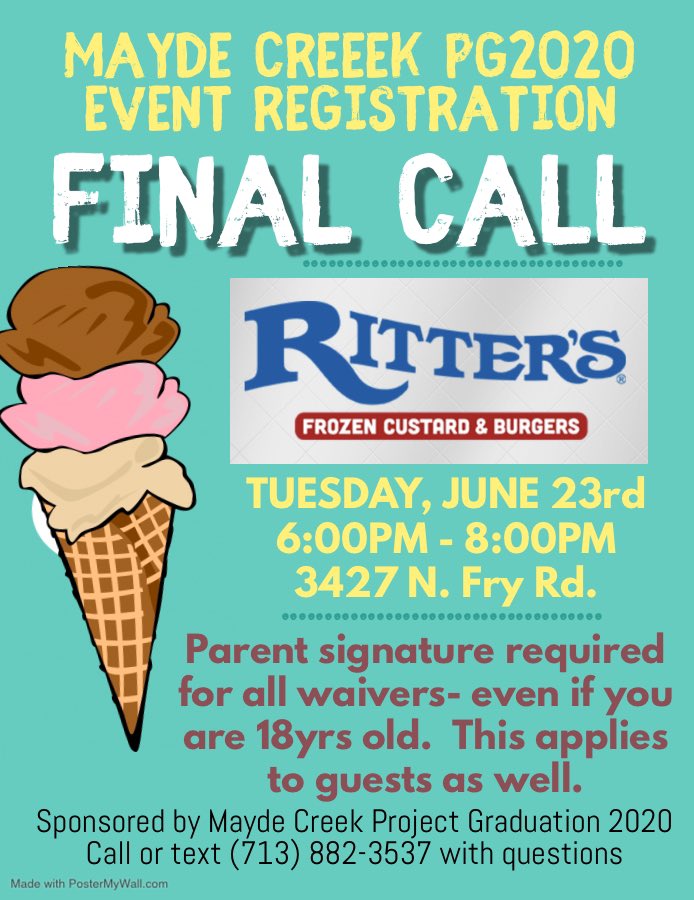 Final call for getting your wristband for Senior Celebration! Students your parents still need to sign waivers even if you are 18yrs old.