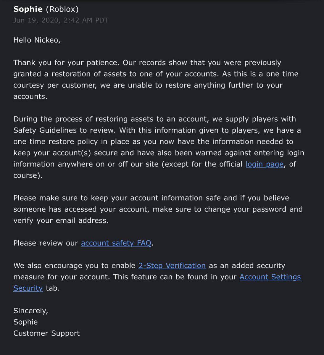 Keep Your Account Safe – Roblox Support