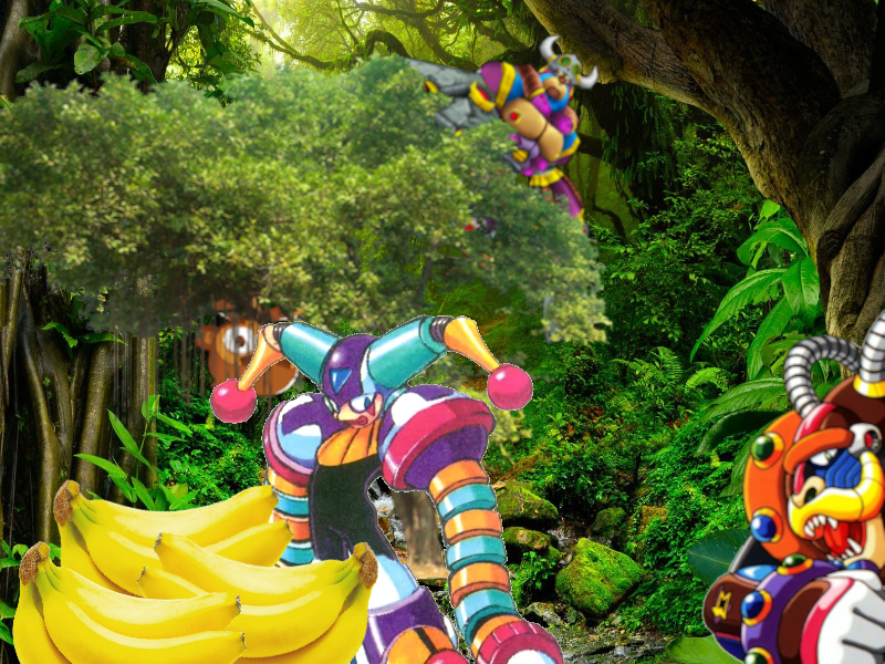 bestrobotclown's tweet photo. I've been hired by a secret cartel to smuggle bananas through this jungle! I just hope nothing bad happens to them! https://t.co/RoTPle0TDX