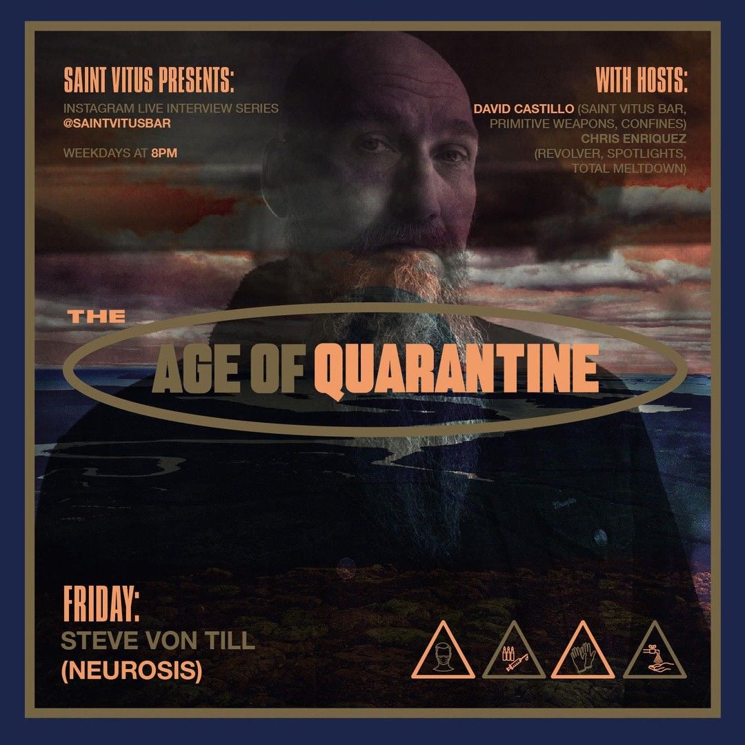 Tonight at 8pm EST Steve will speak with David Castillo via Instagram Live as part of the Age of Quarantine series. @saintvitusbar @revolvermag #ageofquarantine #nowildernessdeepenough #album #interview #stevevontill #harvestman