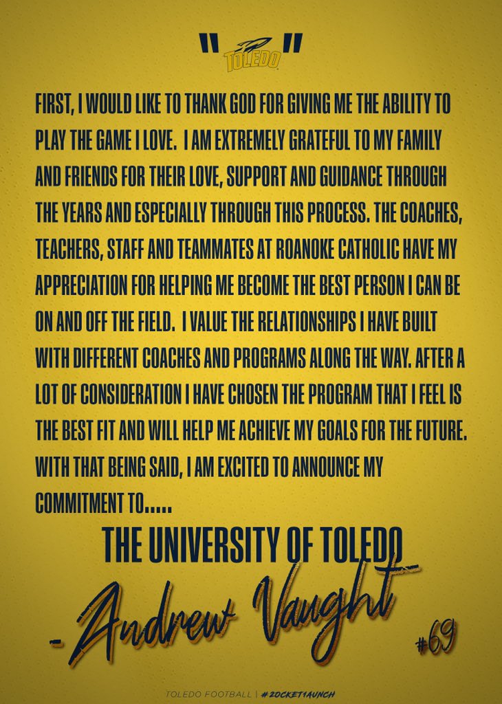 _andrewvaught_'s tweet photo. Beyond thankful for this opportunity! Looking forward to being apart of #rocketnation 🚀🏈🚀 https://t.co/McyEqyru0x