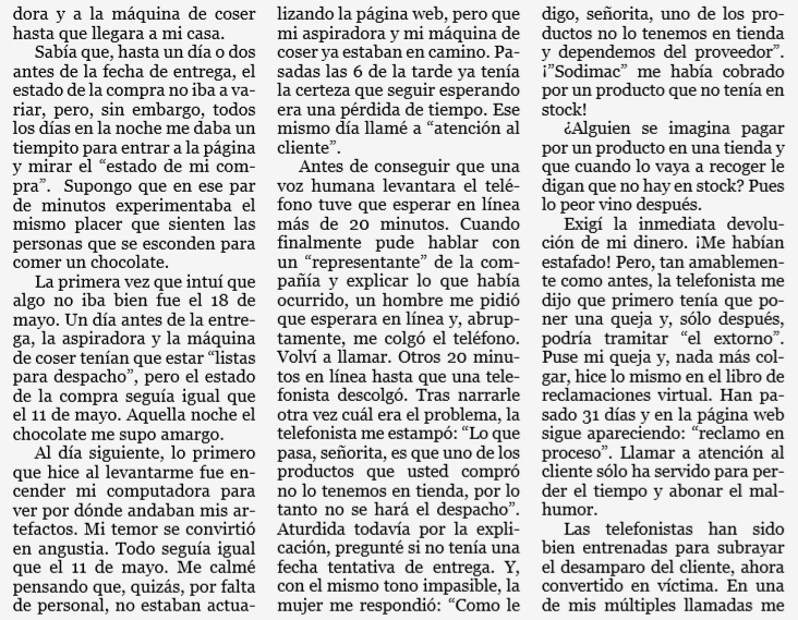 ensustrece's tweet photo. En @ensustrece: ASALTADA POR @SodimacPeru #SODIMAC. La empresa del Grupo Falabella ha descubierto un método infalible para esquilmar bolsillos: vende lo que no tiene en stock y no devuelve el dinero. ¿@IndecopiOficial?  Está preocupado en servir a Alicorp con lo de los octógonos. https://t.co/LxJ2n16CC3