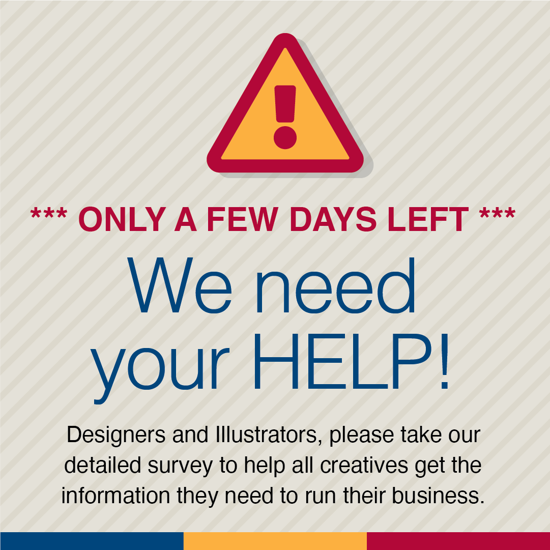 To everybody in graphic design.
We only have a few days left to do the #survey for the next edition of the Handbook of Pricing and Ethical Guidelines the link to the survey is here. surveygizmo.com/s3/5542722/185…
@gaguild 
#graphicdesign
#design
#creativeprofessionals