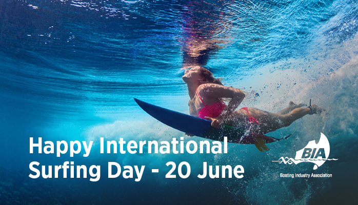 Happy International Surfing Day - 20 June. The surfing community know all about the state of #bluemind that we know and love. There’s just nothing like catching a wave and being surrounded by the big blue. 

#backtoboating #boatinglife #boating #bluemind #waterismedicine
