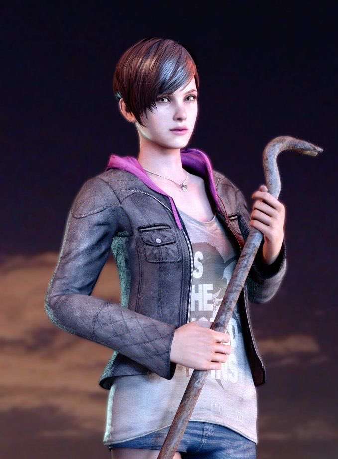 ٦- مويرا بيرتون ، و هي إبنة باري ظهرت فقط في ريزدنت إيفل ريفلوشن و بصراحة لا بأس بعدم ظهورها مجددا لأنها لم تعجبني