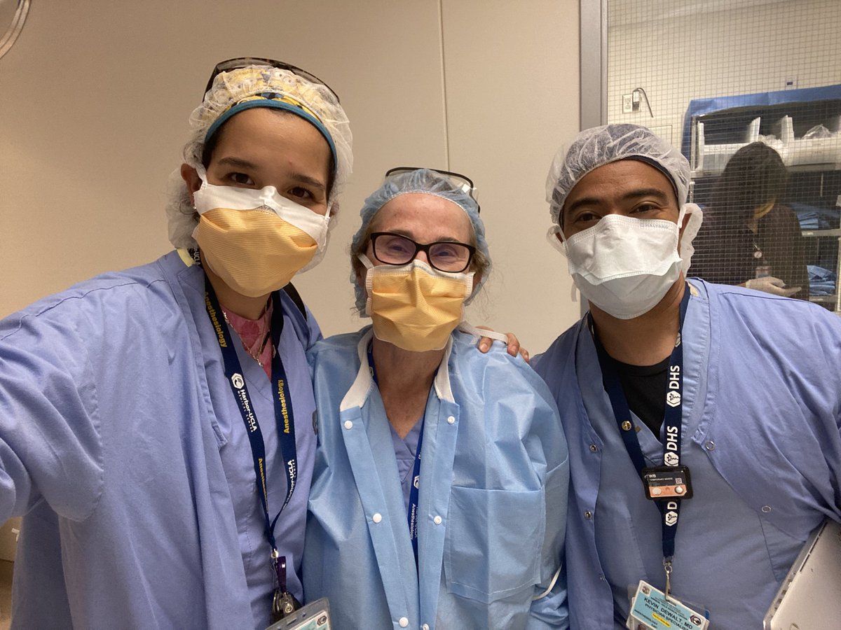 DraRiveraMD's tweet photo. Thankful for their guidance! Here pictured with the Chair of the Department of Anesthesiology and my #mentor at Harbor-UCLA Medical Center, Dr. Derdemezi and Dr. Dewalt, associate professor of Anesthesiology #HarborStrong #Graduation2020 @HarborUCLA https://t.co/MJnCKVsYzr