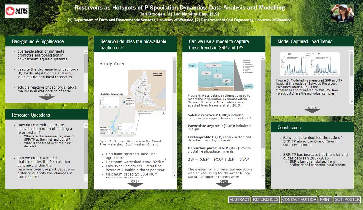 Check out this poster on my work with <a href="/nanditabasu2/">Nandita Basu</a> on Reservoirs as Hotspots of P Speciation using data analysis and modelling. 
link: gwf2020-gwf.ipostersessions.com/default.aspx?s…