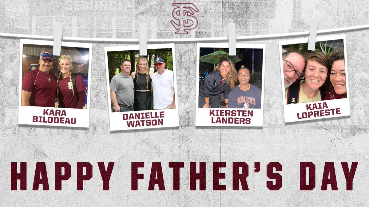 FSU_Softball's tweet photo. Happy #FathersDay to all the great softball Dads out there, especially to all the Seminole Dads 🍢 https://t.co/OUyqEvA2Xz