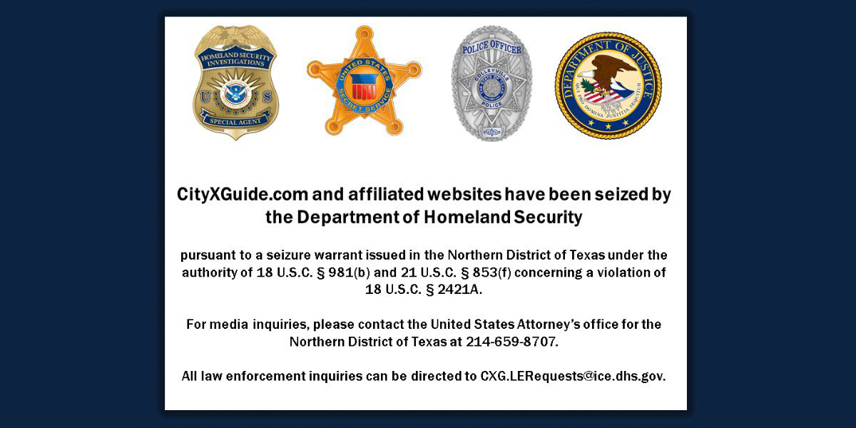Us Attorney N Texas On Twitter The Cityxguide Website A Leading Source Of Online Advertisements For Prostitution And Sex Trafficking That Users Described As Taking Over From Where Backpage Left Off