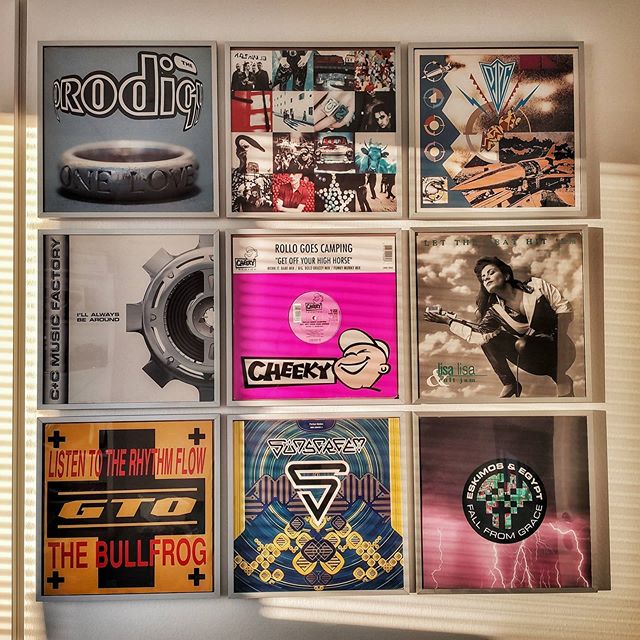 jukkan's tweet photo. From buying the frames at Ikea, it took me 945 days to get my vinyls up on the wall. Life happens, music remains. 🎧 #vinylwall #theprodigy #u2 #djpc #ccmusicfactory #rollogoescamping #lisalisacultjam #gto #sunscreem #eskimosandegypt https://t.co/bsFTHAQMPa