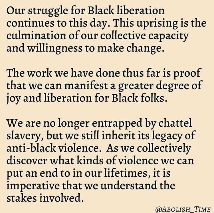 In honor of Juneteenth, here is a re-post of an important reflection by <a href="/Abolish_Time/">Estelle Ellison</a> . "In our efforts toward Black liberation, we must be certain that we are not reinforcing the very system that prevent us from becoming free."