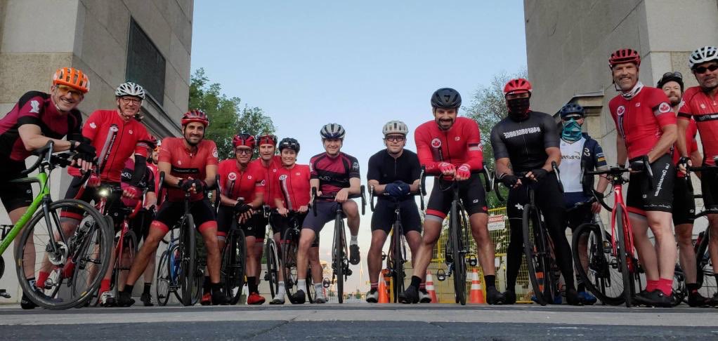 Inspirational ride this morning with Matthew Cuesta and my fellow #LesDomestiques in solidarity for #46FORGEORGE