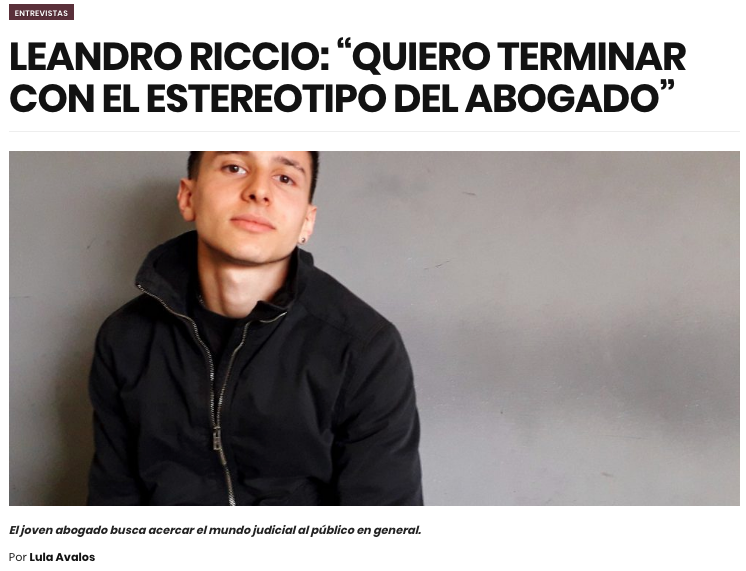 EscuelaETER's tweet photo. #EterDigital | LEANDRO RICCIO: “QUIERO TERMINAR CON EL ESTEREOTIPO DEL ABOGADO” 
Por Lula Avalos
👉 https://t.co/k8GJcz2V7G https://t.co/kKhkMRD7Dq