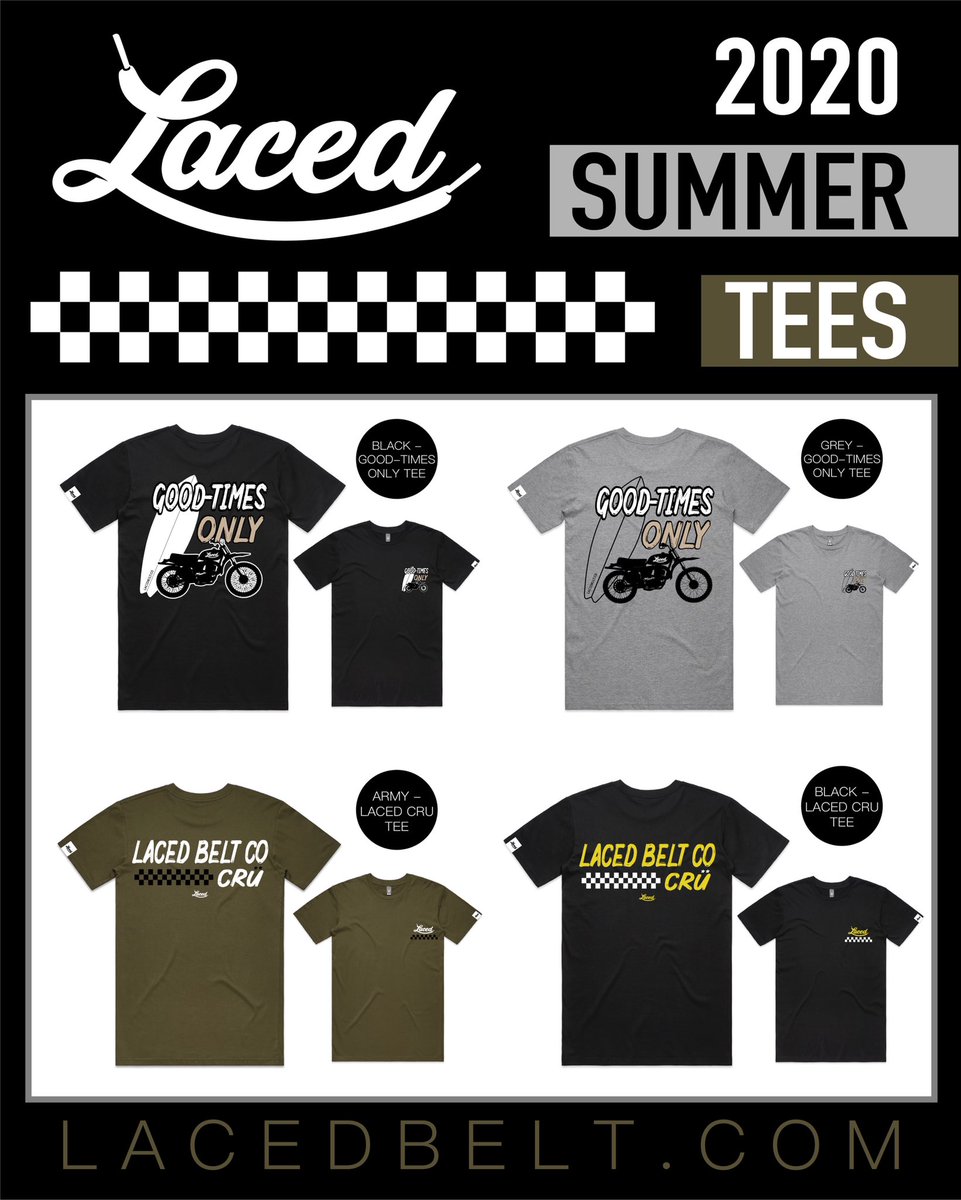 LacedBeltCo's tweet photo. Let’s gooo! 4 new tees for summer ☀️ get yours on https://t.co/lglcQw2wwC https://t.co/OkJA9sVsmh