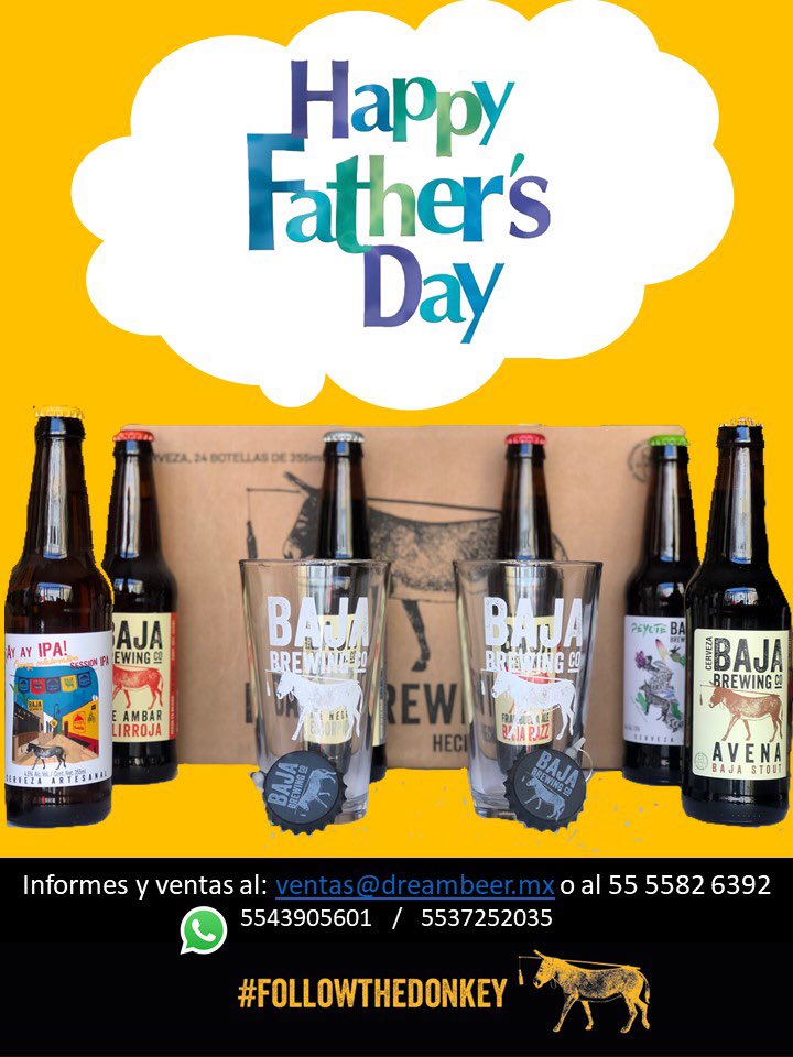 Celebra a papá con el mejor regalo para este Día del padre! 
 #followthedonkey #SomosBaja
#UnaBajaParaTodos #cervezamexicana #CervezaArtesanal #CervezaArtesanalMexicana #beerdream #beer #cerveza #unidosporlacerveza #ConsumeLocal #consumelocalmx #CDMX #YoTomoArtesanal