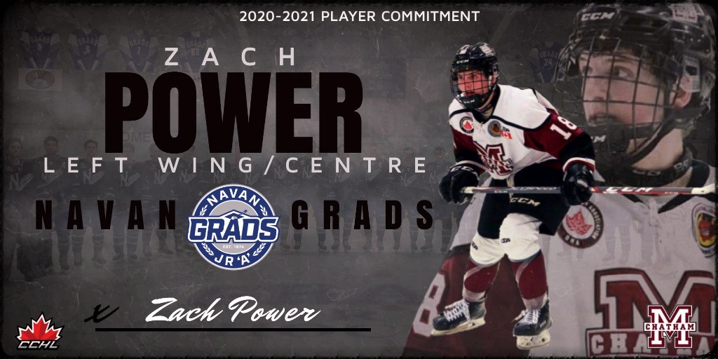 GradsHockey's tweet photo. 🚨ACQUISITION ALERT🚨

We have acquired (’01) Zach Power from the Chatham Maroons of the GOJHL. Zach had 50pts (20g/30a) in 50gp for the Maroons in the 19-20 season #Grads @GOJHL @TheCCHL @z_power4

Press Release | https://t.co/skghgALBnI…-chatham-maroons

Welcome to Navan! https://t.co/TSqquV9rPt