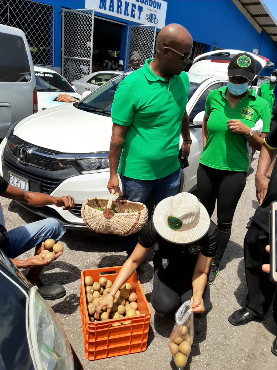 StJamesWCJLP's tweet photo. After touring the Charles Gordon Market in her St James West Central Constituency earlier today, #TheWorkingMP stocked up on a few farm produce for take home. Supporting our local farmers by eating what they grow.
#TeamMarlene
#ServiceIsWhatWeDo
#RealRepresentation https://t.co/re0xHCfH8m