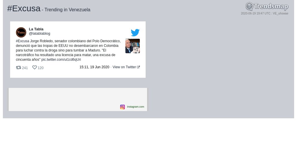 TrendsVenezuela's tweet image. #excusa es ahora una tendencia en Venezuela

trendsmap.com/r/VE_uhswae