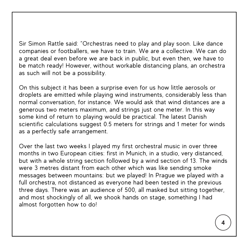 Alison Balsom, Nicola Benedetti, Sheku Kanneh-Mason and I were invited, at short notice, to join a virtual meeting yesterday about the future of the music industry by the Secretary of State for Digital, Culture, Media and Sport, Oliver Dowden.This is a summary of what we said: