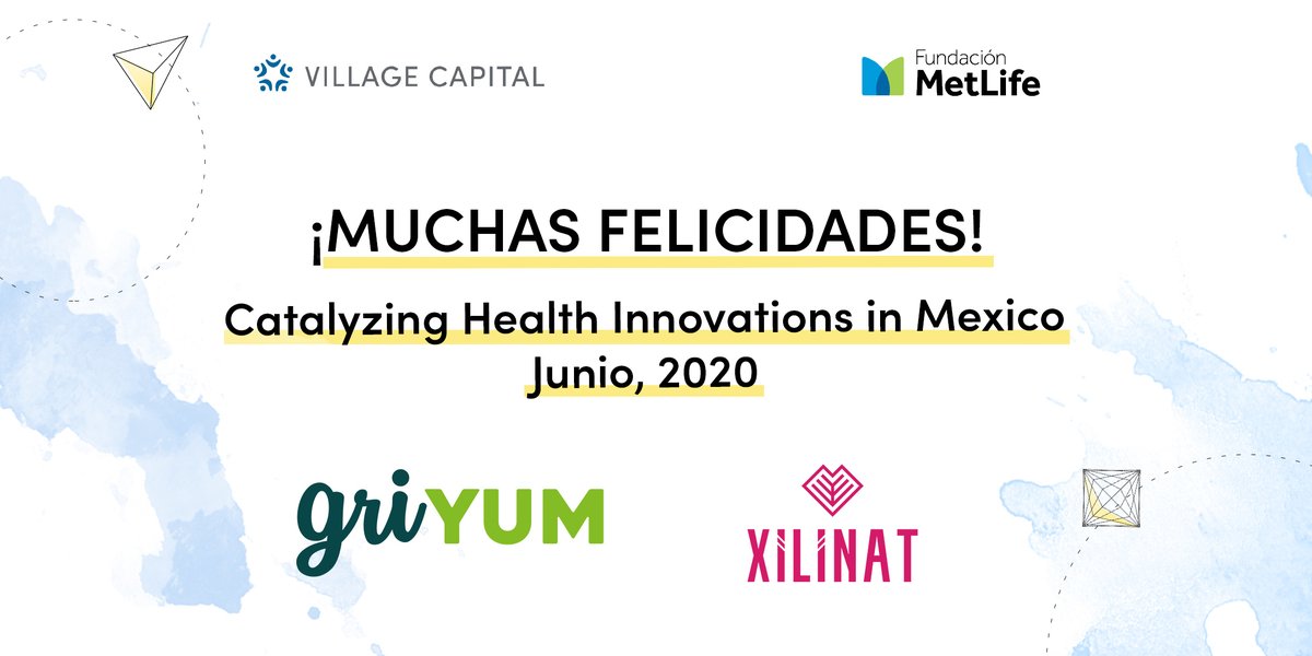 ¡Muchas felicidades a <a href="/Griyum/">Griyum</a> y <a href="/XiliNat/">Xilinat</a> por haber sido seleccionados como los ganadores del programa Catalyzing Health Innovations in Mexico 2020! 
En VilCap creemos que sus proyectos beneficiarán la salud de muchos mexicanos💪