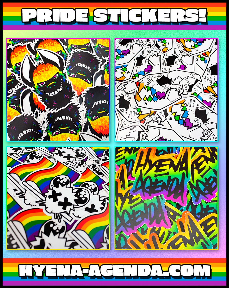 ❤️🧡💛💚💙💜

GIVEAWAY for #PrideMonth 

How to Enter: Follow and RT this tweet!

Ends: June 25th!

1st Prize (One Winner): Both Shirts &amp; Hoodie! 

2nd Prize (Five winners): Either Shirt!

3rd Prize (Ten Winners): 20 Pride Stickers!

hyena-agenda.com/collections/ra…

❤️🧡💛💚💙💜