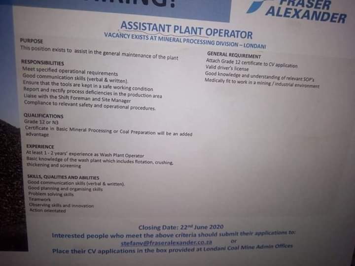 MoreroaMoses's tweet photo. Fraser Alexander has various posts available closing on 22 June. Don't ignore β₯ RETWEET and FOLLOW me for daily job adverts, internships and bursaries.
#LockdownHouseParty #HuntersRefreshes #FridayMotivation #WhatsAppDown #JerusalemaRemix #PrinceKaybeeTwitterView https://t.co/7lxDlHsrDU