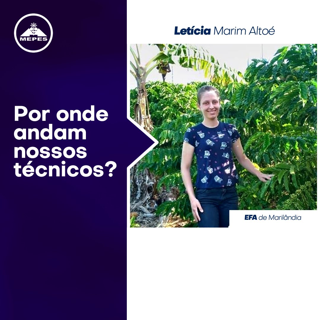 MepesOrg's tweet photo. POR ONDE ANDAM NOSSOS TÉCNICOS?

Hoje vamos lembrar de uma marilandense simpática e tímida. LETÍCIA MARIM ALTOÉ, moça discreta e inteligente. Ingressou na EFAM em 2005, no 6° ano, e após 8 anos, concluiu o curso técnico em Agropecuária. 

https://t.co/6VyoTfkqJv https://t.co/nCKlaQ3xkF