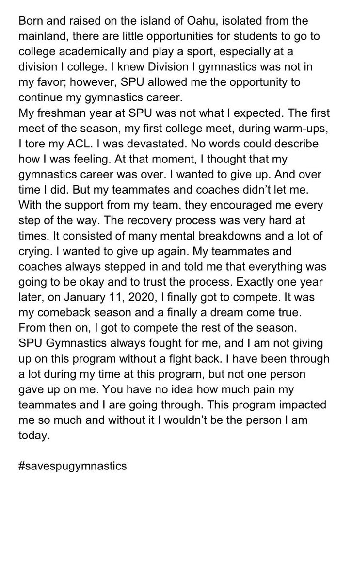 From rising junior Ciello Magsanide:
#savespugymnastics